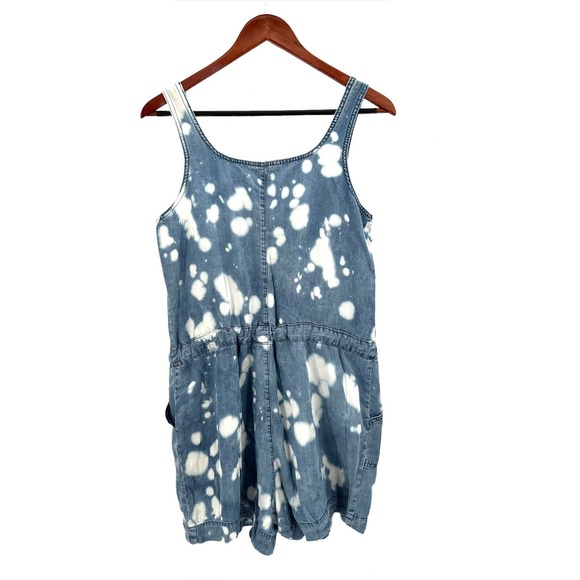 Universal Thread Custom Bleach Dye Chambray Denim Romper - Picture 2 of 4